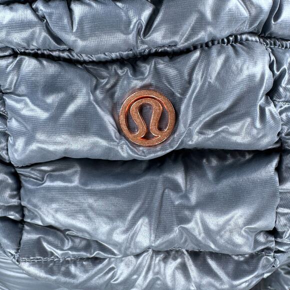 Lululemon Fluffin Awesome Down Puffer Jacket Women’s 4 Blue Hooded Full Zip READ - Picture 3 of 16